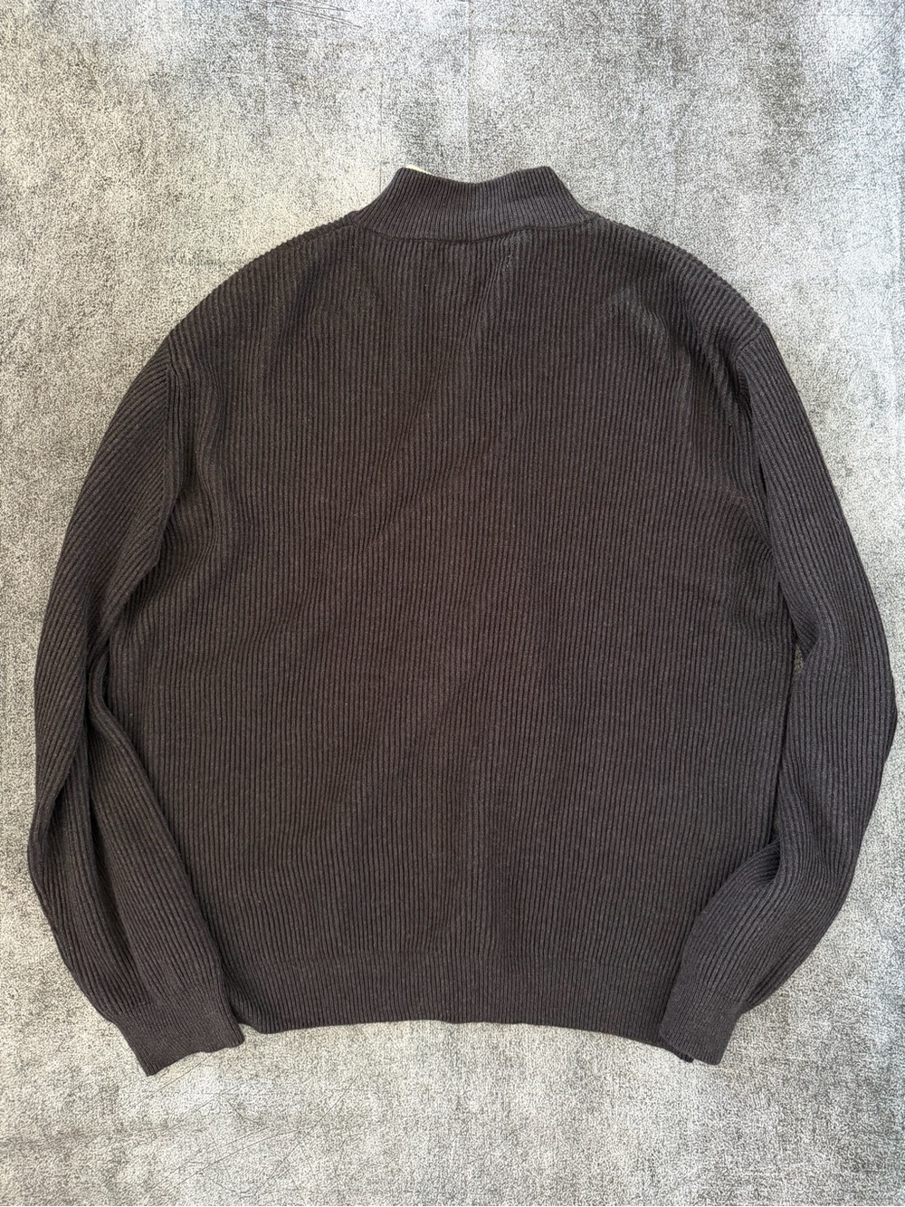 Collars & Co Men’s Navy Ribbed Zip-Up Sweater - Picture 6 of 6